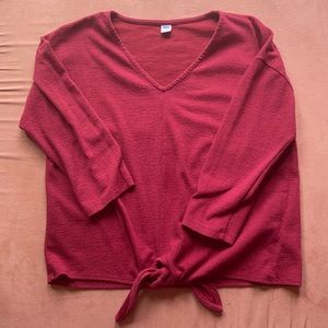 Burgundy 1/4 sleeve shirt